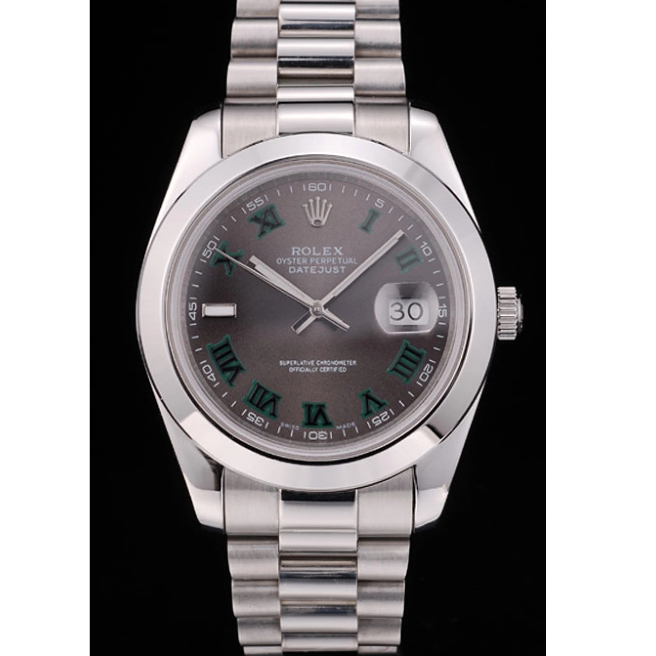 Aaa replica watch DateJust Bezel Rolex Dial 42000 Grey Swiss Polished Steel Stainless 0516